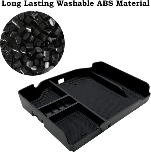 Miniatura 4 de Organizador de consola central compatible con Dodge RAM 1500 2500 3500 2026 2025 2024 2023 2022-2019 Accesorios Caja de almacenamiento interior Negro