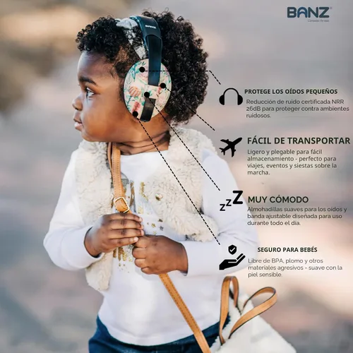 Miniatura 2 de Baby Banz Orejera de protección auditiva para bebes, para mayores de 3 meses, talla única , Azul