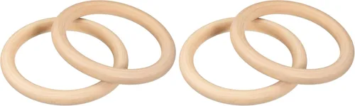 Miniatura 8 de uxcell 2 anillos de madera natural de 4.921 in (5 pulgadas), círculos de madera lisa sin terminar de 0.591 in de grosor para manualidades, tejer