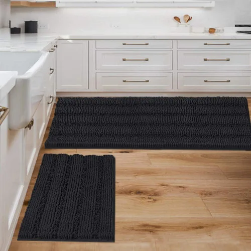 Miniatura 86 de H.VERSAILTEX - Alfombras de baño, juego de 2 piezas, alfombra de contorno para baño, juego de alfombras para inodoro, alfombra antideslizante