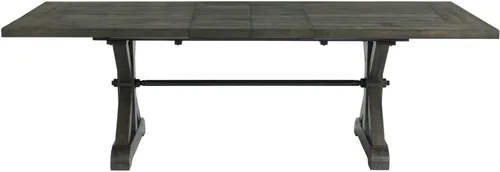 Miniatura 4 de Sunset Trading Gray Trestle - Juego de comedor de 6 piezas Mesa rectangular extensible de 96 pulgadas Servidor con estante para vino Madera