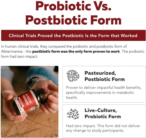Miniatura 6 de AK-Postbio: Akkermansia Probiotic 30 mil millones de TFU - Fuerza máxima, dosis clínicamente validada y cepa patentada - Forma pasteurizada