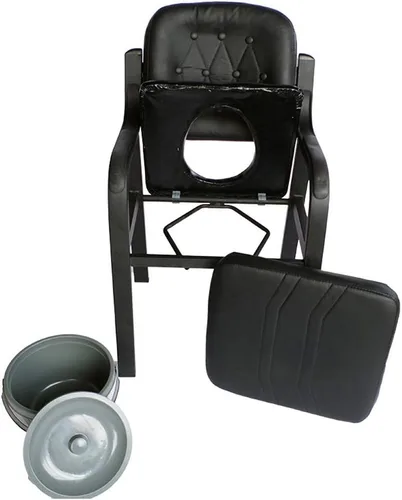 Miniatura 4 de Dyale Deluxe Comfort Commode con asiento acolchado, silla de cama resistente, asiento de inodoro con marco de seguridad para baño de ancianos