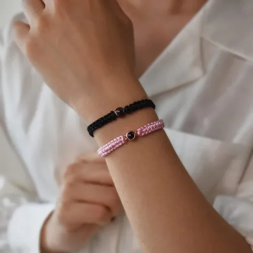 Miniatura 2 de Pulseras de proyección personalizadas con fotos, pulseras personalizadas para parejas con fotos de mascotas familiares para parejas, joyería
