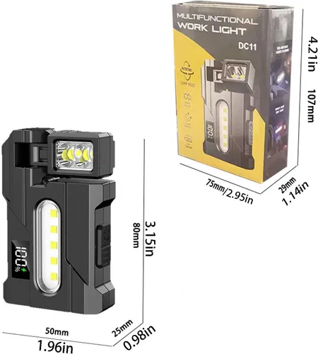 Miniatura 7 de Linterna magnética brillante recargable USB tipo C de alto lúmenes con clip, luz de bolsillo para camping, hogar, senderismo, emergencia.