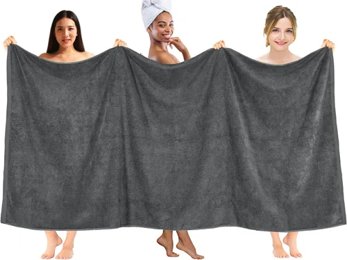 Miniatura 253 de DAN RIVER Paquete de 2 sábanas de baño de 35x70 pulgadas, sábanas de baño jumbo acanaladas para adultos, toallas grandes gruesas y absorbentes