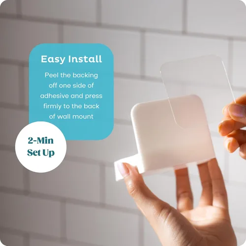 Miniatura 3 de Soporte de pared para dispensador de espuma de papel higiénico - Soporte adhesivo para baño - Instalación sin taladros - Compatible con dispensador