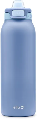 Miniatura 16 de Ello Pop & Fill Insulated Stainless Steel Water Bottle with Quick Fill Lid, Leakproof Locking, Sip or Chug Spout, BPA-Free, Double Wall Vacuum Negro