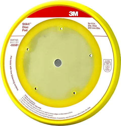 3M Stikit - Almohadilla de disco, 05581, 8 pulgadas, para discos PSA, lijadora, cuerpo de espuma duradero, libre de polvo, de fábrica