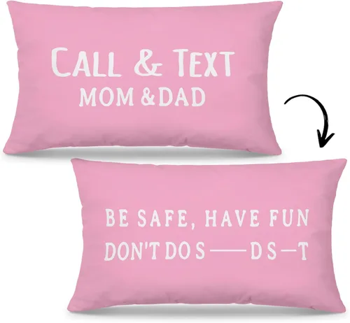Miniatura 13 de Mingnei Funda de almohada con texto en inglés "Call Your Mom", divertida funda de almohada reversible decorativa de 12 x 20 pulgadas, regalos