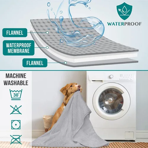 Miniatura 4 de PetAmi Manta impermeable para perro, manta XL a prueba de fugas para perros grandes, protector de sofá y muebles, manta de forro polar para cama