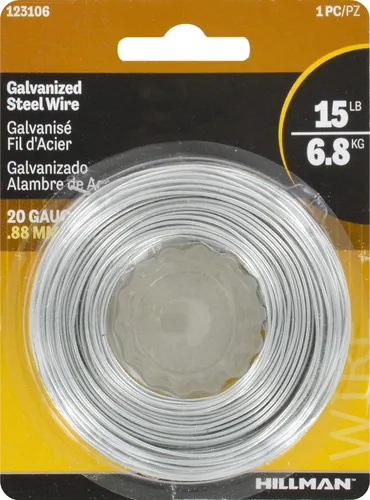Miniatura 2 de The Hillman Group 123106 - Alambre galvanizado de acero calibre 20, 20 x 175 pies (paquete de 2)