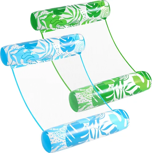Miniatura 12 de SLOOSH 2 Packs Hammock Pool Floats Adults, 4-in-1 Multi-Purpose Inflatable Pool Floats PVC Water Hammock Lounge Floaties