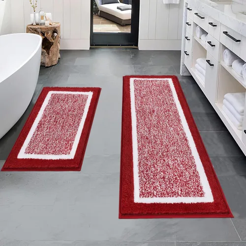 Miniatura 66 de Pauwer Juego de baño, alfombras de baño antideslizantes, alfombras de ducha absorbentes para suelo de baño, bañera y ducha, color azul aguamarina