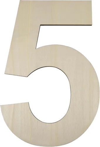 Miniatura 12 de HILAZA Número 1 Grande de Madera de 17 Pulgadas, Tablero de Señal de Número de Madera en Blanco Sin Terminar de 1/4 Pulgada de Grosor