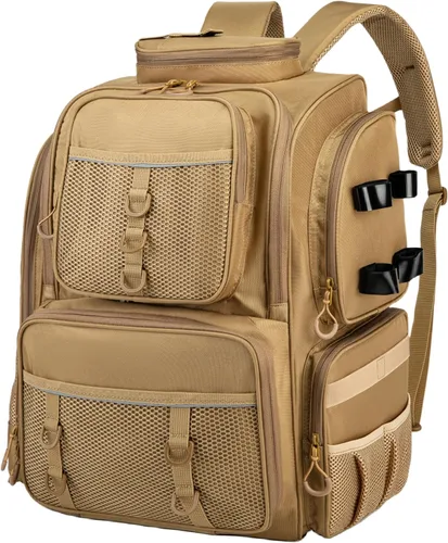 Miniatura 8 de WANOON Mochila de pesca, bolsa de aparejos, con cajas de aparejos. Bolsa de pesca grande, materiales fuertes