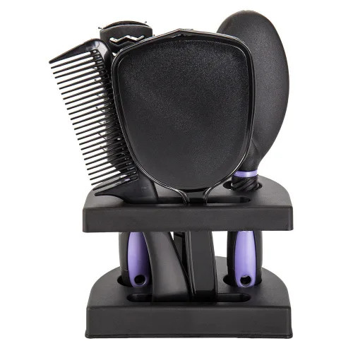Miniatura 6 de Juego de 5 peines de pelo profesionales para salón de belleza, juego de brochas de peluquería para peluquería, espejo y soporte, kit de peine