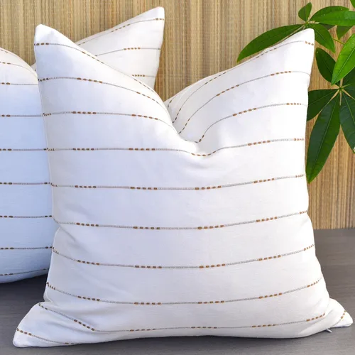 Miniatura 11 de Juego de 2 fundas de almohada modernas color gris de 18 x 18 pulgadas / 18 x 18 pulgadas / algodón tejido con patrón de rayas patrón de rayas