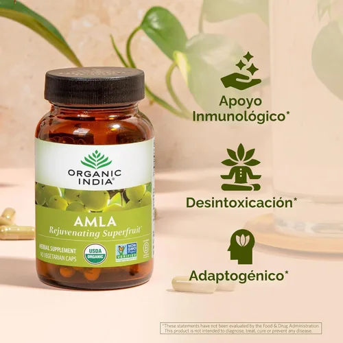 Miniatura 2 de ORGANIC INDIA Amalaki Suplemento vitamínico a base de hierbas, apoyo inmunológico, vitamina C, vegano, sin gluten, kosher, ayurvédico, antioxidante