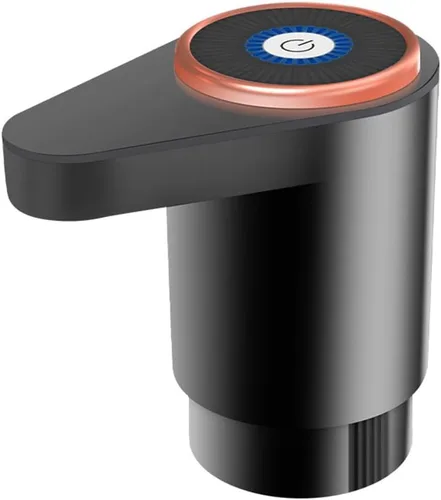 Dispensador de agua para botella de 5 galones, bomba de agua eléctrica de doble salida de agua portátil con carga USB, bomba de jarra de agua Negro