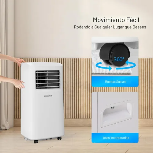Miniatura 4 de ROVSUN - Aire acondicionado portátil inteligente de 8.000 BTU con WiFi, control remoto y aplicación, enfriador, deshumidificador y ventilador 3