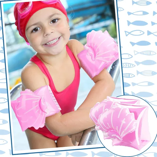 Miniatura 5 de Skylety 8 flotadores inflables de natación para niños, mangas flotantes, anillos flotantes para brazos de natación para niños y niñas