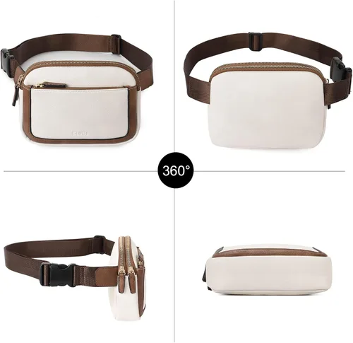 Miniatura 8 de CLUCI Riñonera para mujer, mini bolsa cruzada en todas partes, correa ajustable, piel vegana para mujer