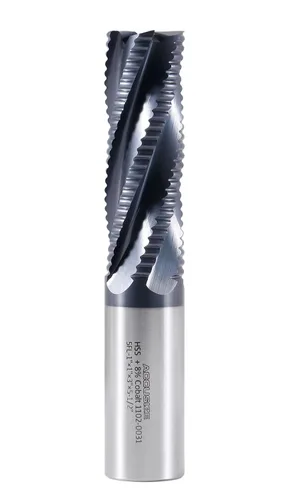 Miniatura 16 de Accusize Industrial Tools Fresa de Extremo de Desbaste M42 8% Cobalto TiAlN Diente Estándar, 3/4'' por 3/4'' por 1-5/8'' Longitud Flt, 1102-0034