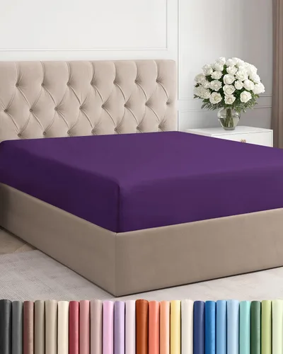 Sábana bajera tamaño California King, ropa de cama suave con esquinas de 8 a 16 pulgadas de profundidad, transpirable, fresca y sin arrugas, cuidado