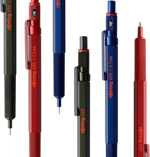 Miniatura 7 de Rotring 600 Bolígrafo de punta mediana, tinta negra, barril negro, recargable