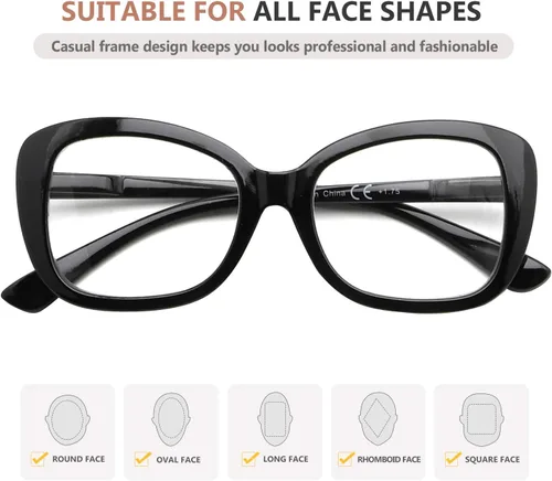 Miniatura 5 de Eyekepper Gafas de lectura elegantes para las mujeres de gran tamaño lectores - Negro +2.75