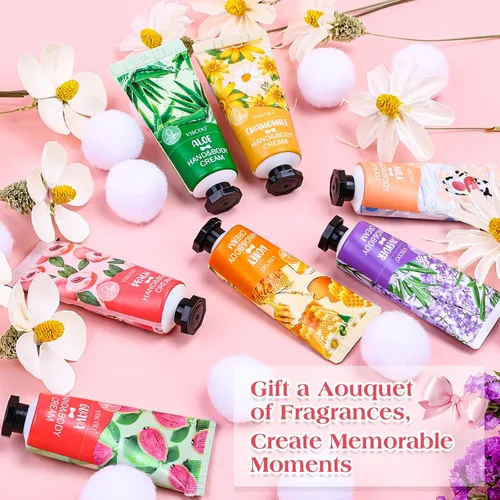 Miniatura 6 de VISCOO Paquete de 7 regalos de crema de manos para mujeres, regalo de agradecimiento para profesores, regalos de graduación, mini loción hidratante