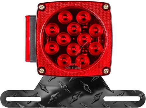 Miniatura 5 de Hoypeyfiy Soporte de luz para matrícula de remolque para camión, caravana, todoterreno, soporte de aluminio para matrícula (color negro, 1 unidad)