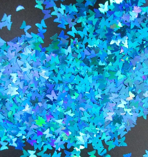 Miniatura 6 de LoveOurHome 2.12 oz con forma de mariposa, copos de purpurina gruesos, Mylar holográfico, lentejuelas, confeti, destellos, manicura, decoración