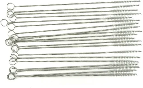 Miniatura 4 de Honbay Cepillos limpiadores de pajillas, mango de acero inoxidable con cerdas de nailon, limpiador de tubos delgados de nailon, paquete de 20
