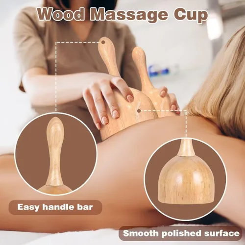 Miniatura 4 de JUANWAN Herramientas de masaje de terapia de madera 12 en 1, masajeador de drenaje linfático, masaje de madera, herramientas de escultura corporal