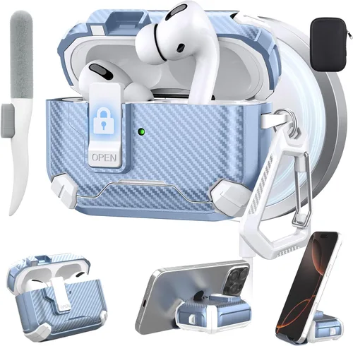 Miniatura 43 de Maxjoy Funda protectora para AirPods 4 2024, funda protectora para AirPods de 4ª generación con bloqueo automático, compatible con MagSafe, Verde