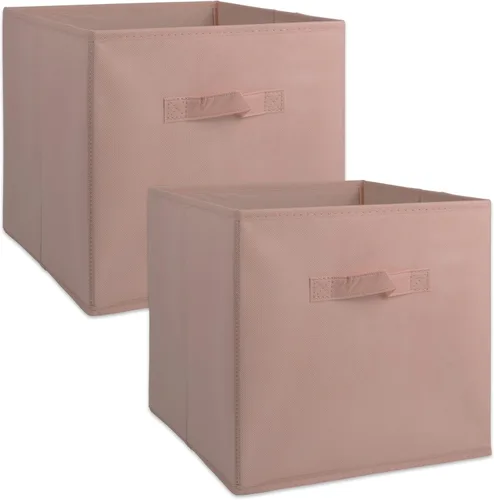 DII Colección de Cubos de Almacenamiento de Tela No Tejida Organizador Plegable, Juego Pequeño, 11x11x11", Rosa Milenario, 2 Unidades Rosa Millennial