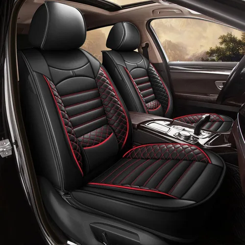 Miniatura 17 de Fundas de asiento de auto para Ford Fusion 2010-2020: juego completo de fundas protectoras de asiento impermeables de piel sintética compatible