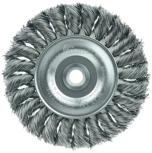 Miniatura 2 de Weiler Dualife cepillo para polvo de rueda de alambre estándar con agujero redondo y nudo parcial, 4", 1
