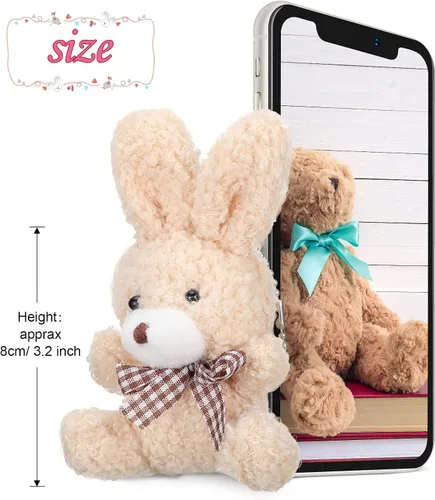 Miniatura 2 de Zomiboo - 12 piezas de mini conejito de peluche de 3.2 pulgadas, lindo animal de peluche a granel, pequeños conejitos suaves, juguetes de regalo