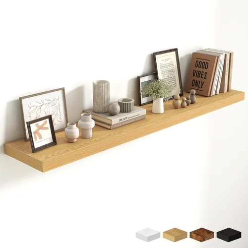 Miniatura 61 de Estantes flotantes de 48 pulgadas para pared, estante de chimenea de 10 pulgadas de profundidad, estantes flotantes de madera para pared, estantes
