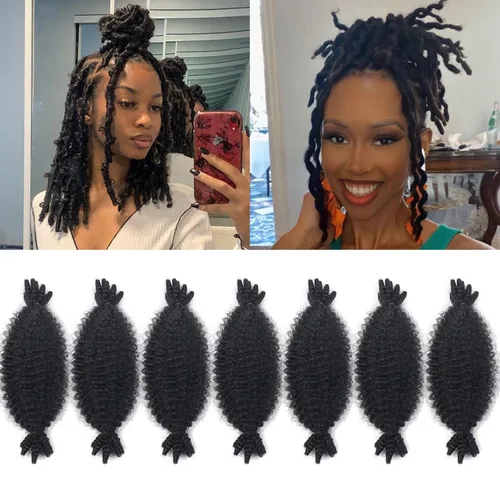 Miniatura 33 de 3 paquetes de cabello trenzado Marley Twist de 8 pulgadas, cabello afro twist elástico preseparado para rastas suaves de imitación, cabello