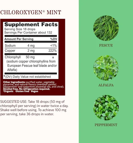Miniatura 3 de Herbs Etc. ChlorOxygen - Concentrado de clorofila de menta sin alcohol, extracto líquido de clorofila en gotas de clorofila líquida, desintoxicante
