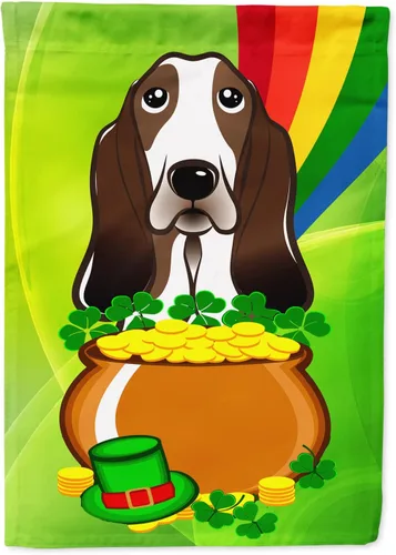 Miniatura 20 de Caroline's Treasures BB1963GF Bandera de Bulldog Inglés para el Día de San Patricio para el jardín, bandera decorativa para patio exterior, patio