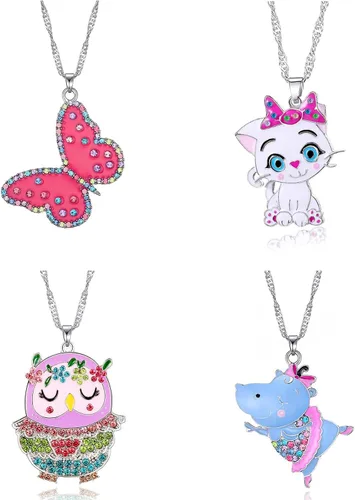 TAMHOO 3456 collares lindos para niñas y niños, paquete de regalo de cumpleaños, collar con colgante de gato para adolescentes, collar de hadas para