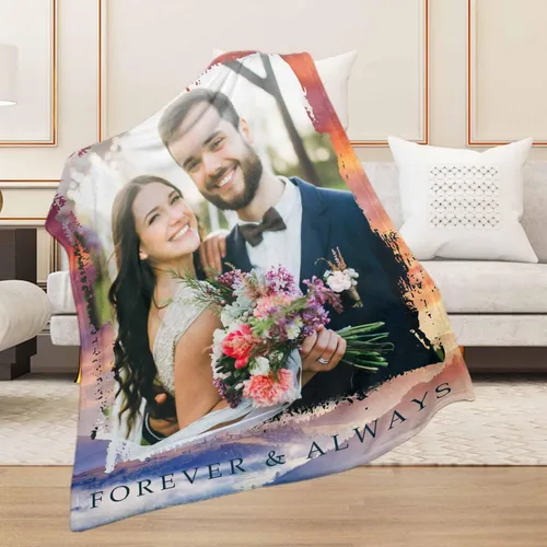 Miniatura 5 de D-Story Manta con fotos personalizada fabricada en Estados Unidos, regalo de foto conmemorativa personalizada para parejas, acogedora y cálida