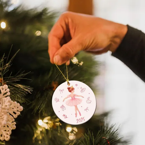 Miniatura 7 de Adorno de bailarina 2025 – Regalos de ballet para niñas pequeñas, niños, adolescentes y bailarines – Adornos de ballet para árbol de Navidad
