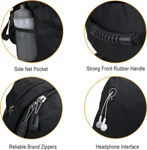 Miniatura 7 de Mochilas impermeables de tamaño 45L o 60 L para viajes de corta y larga distancia, deportes al aire libre, montañismo, senderismo, camping, Negro
