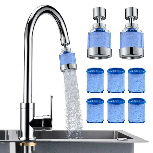 Miniatura 9 de Paquete de 10 cartuchos de filtro de agua para fregadero, reemplazo de filtro de agua para grifo, cocina, baño, filtro de fregadero, elimina cloro